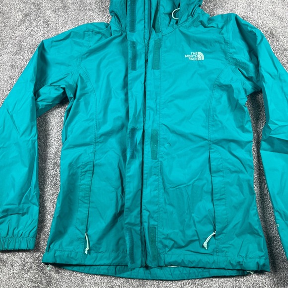 The North Face Jacket Womens Small HyVent Windbreaker Rain Hooded Nylon Teal - Picture 5 of 16